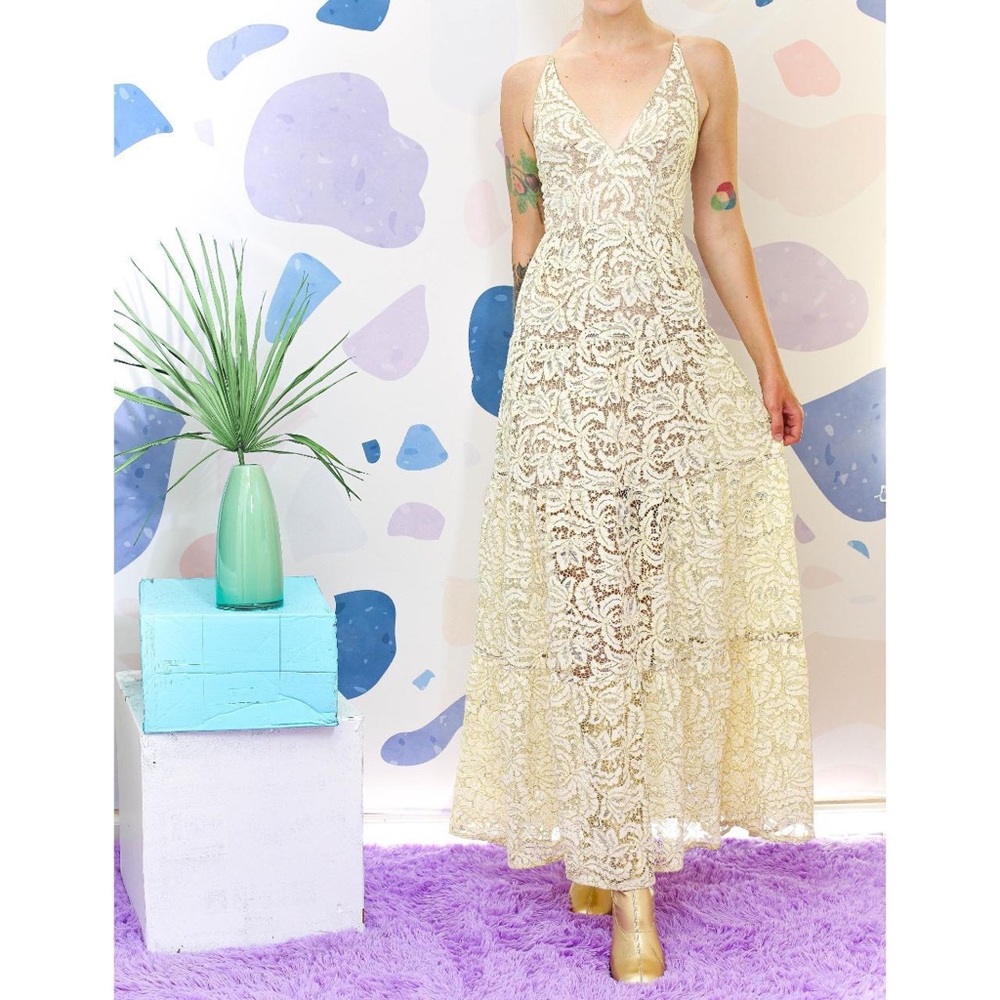 Melina Lace Fit & Flare Maxi Dress by Dress the Population